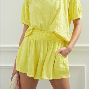 Anthropologie Daily Practice Kimberly Shorts - Neon Yellow